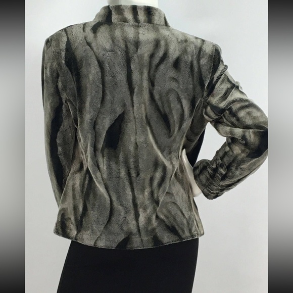 Vintage Lana Sport Chinchilla Faux Fur Zip Up Jacket Size 4 - Picture 2 of 5